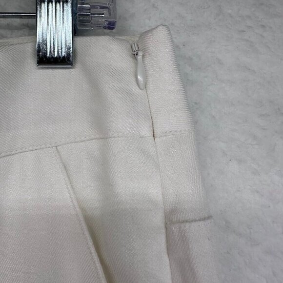 Cabi Pants Womens 10 Dress Trousers Straight Leg White Lined Slash Pockets - Picture 3 of 10